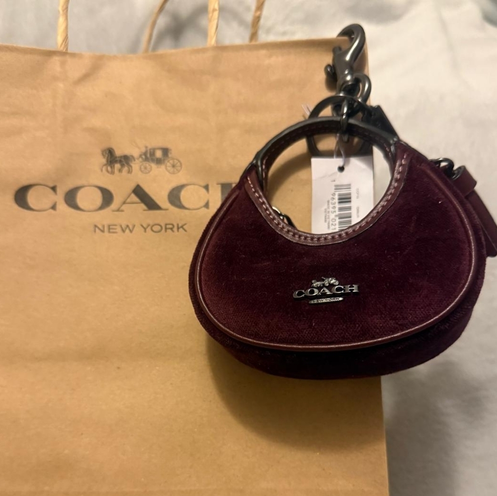 COACH Carmen Velvet Charm Keychain